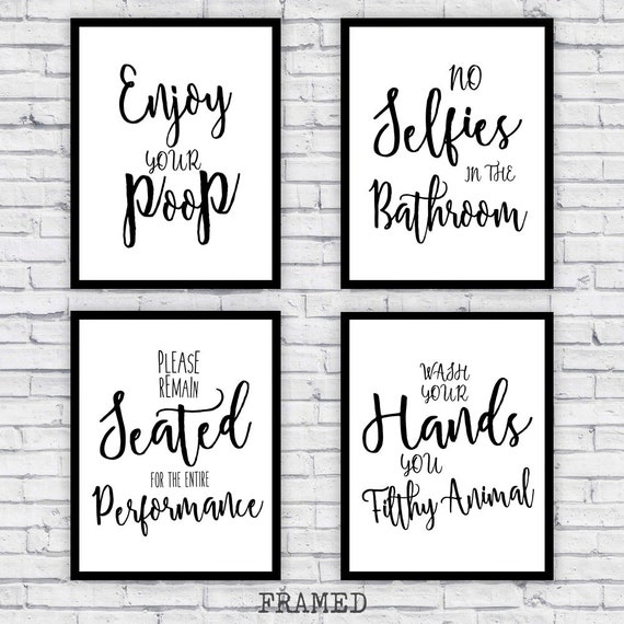 Download Bathroom Funny Quotes And Sayings Wall Art Prints Decor 4 Etsy