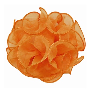 Amber Chiffon Ruffled Claw Jaw Clip Sheer Fabric Material Bow