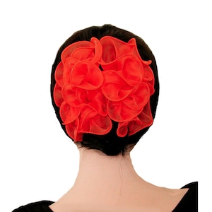 Bright Ruffled Fabric Jaw Clip Bows  6 & 7 Inch