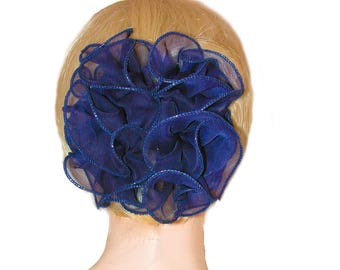 Chiffon Jaw Clip Bows Bright Colors 6 & 7 Inch Ruffled Fabric