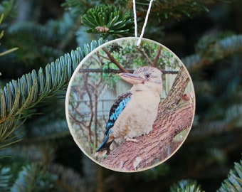Blue-winged Kookaburra Photo Ornament
