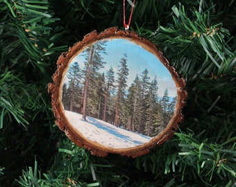Sierra Nevada Mountains Rustic Photo Ornament