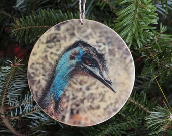 Emu Portrait Photo Ornament