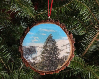 Sierra Nevada Mountains Rustic Photo Ornament