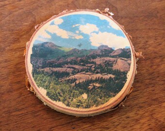 Rocky Mountains Birch Photo Coaster