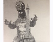Je suis Godzilla,Paris,Eiffel tower,silk screen,Si-Fi,Monster,Movie,City,Nature,tourist,satirical,Gaia,Situationist,retro,WW2,Classic,Punk