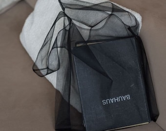 Black shopper bag. Transparent bag. Net bag. Convenient package. Mash bag. Tulle bag.  Organza bag. Ecofriendly transparent bag.