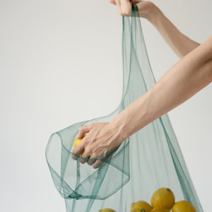 Ecofriendly transparent bag. Shopping bag. Net bag. Useful bag. Mash bag. Tulle bag. Reusable bags for buying fruits and vegetables. Shopper image 8