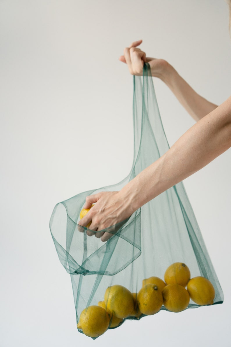 Ecofriendly transparent bag. Shopping bag. Net bag. Useful bag. Mash bag. Tulle bag. Reusable bags for buying fruits and vegetables. Shopper image 8