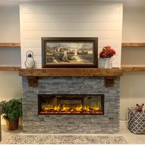 Matte Finished Fireplace Mantel, Fireplace Mantel, Mantel, Mantle, Rustic Mantel, Beam, Wood Mantel, Wall Shelf, Floating Mantel image 2