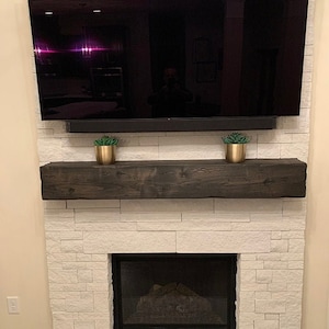 Matte Finished Fireplace Mantel, Fireplace Mantel, Mantel, Mantle, Rustic Mantel, Beam, Wood Mantel, Wall Shelf, Floating Mantel Ebony