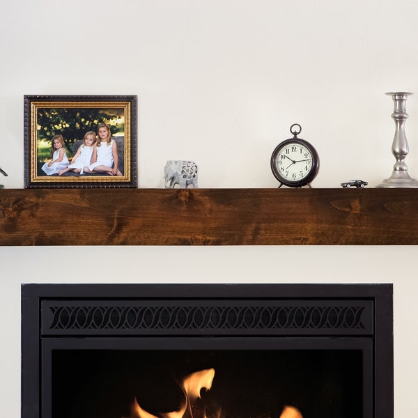 Fireplace Mantel, Alder Wood Mantel, Floating Mantel, Modern Mantel, Modern, Custom Made Mantel, Floating Shelf, Smooth Finish