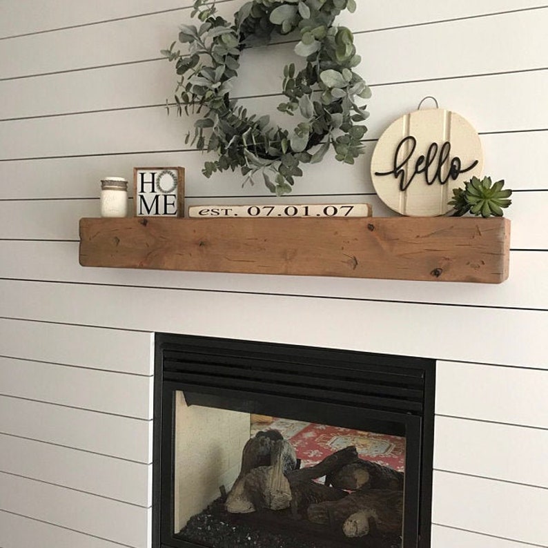 Matte Finished Fireplace Mantel, Fireplace Mantel, Mantel, Mantle, Rustic Mantel, Beam, Wood Mantel, Wall Shelf, Floating Mantel Weathered Oak