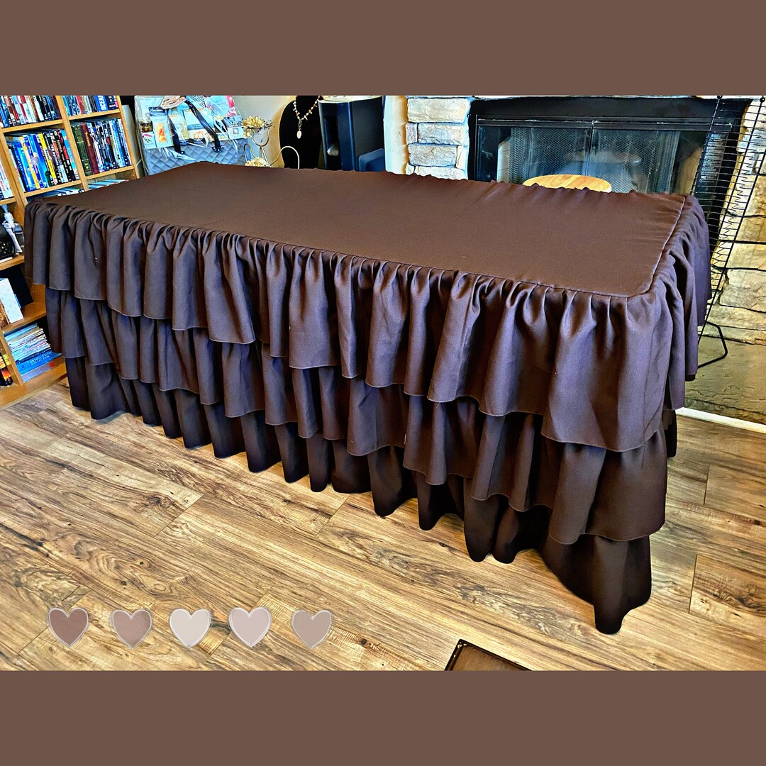 Table Ruffles 3 Layer Ruffle Table Skirt/brown/ruffles/candy Table - Etsy