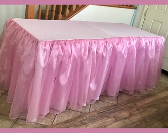 Ruffled layer table skirt| Candy Table