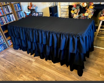 3 layer ruffled table skirt|Candy Table|Black