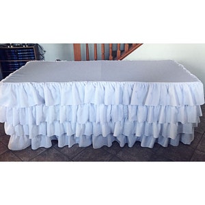4 Ruffle Table Skirt|White|Ruffles|Candy Table