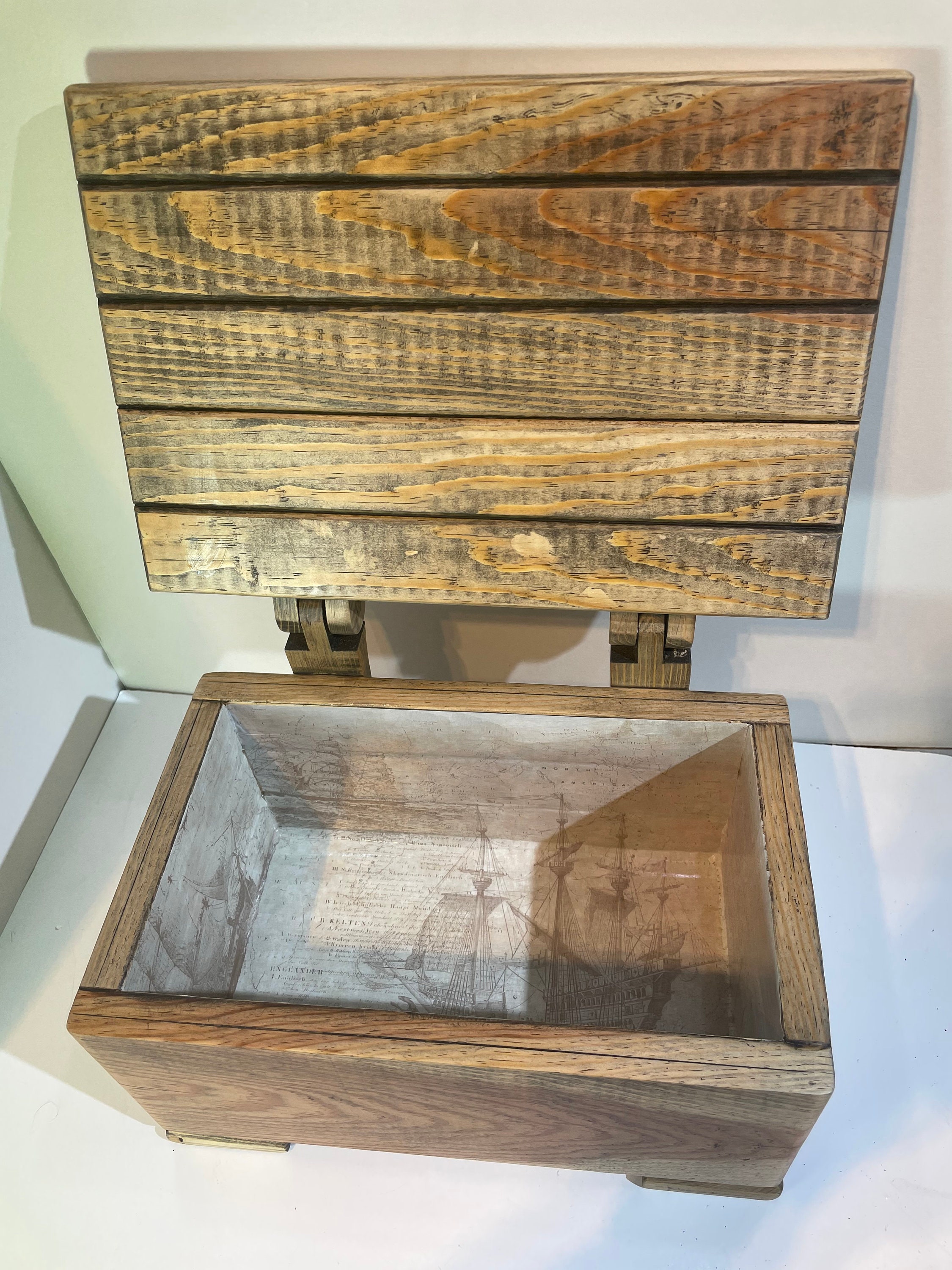 Caja de madera. Bisagras de madera hechas a mano. Joyería o | Etsy