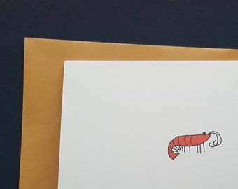 SHRIMP | Greeting card with envelope | original blanco postcard with a funny illustration | SCAMPI | just because | pet | pregnancy