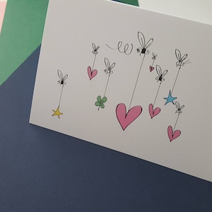 Stuur per post liefde, geluk & blijdschap | kaart met originele illustratie voor bijna elke gelegenheid |