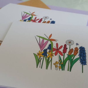FLORES / PRIMAVERA / Postal con flores de colores / Verano / Primavera / Feliz / Ramo de Campo / Colorido / Pascua / día de la madre