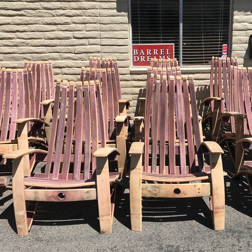 Wine Barrel Adirondack Chair Etsy