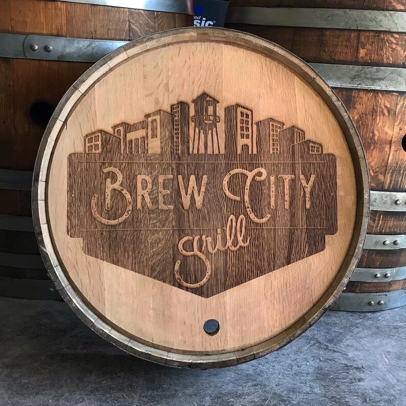 Custom Laser Engraved Wine Barrel Head Etsy