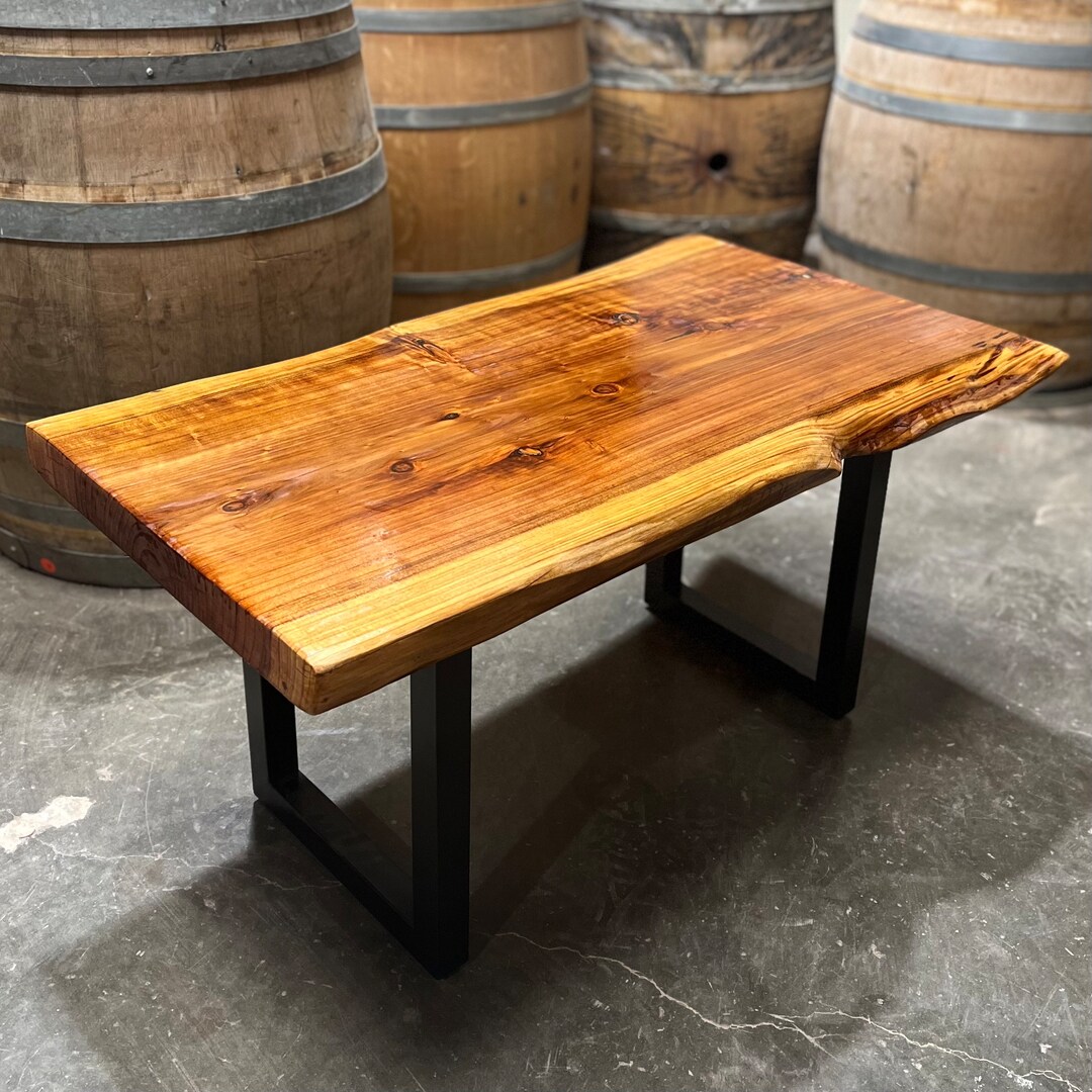 Live Edge Coffee Table With Iron Legs Etsy