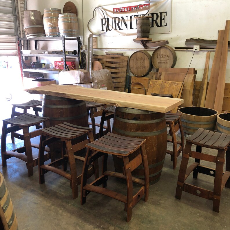 Whiskey Barrel Patio Table Set Etsy UK