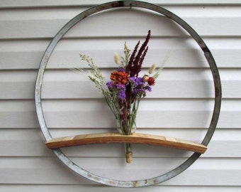 Wine Barrel Hoop Vase Holder