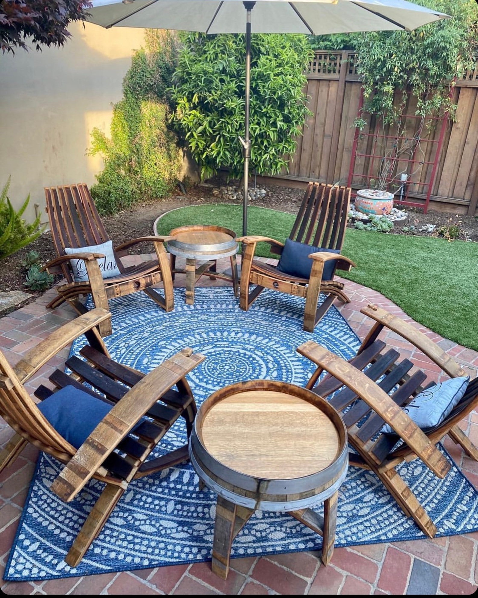 Wine Barrel Adirondack Chairs french Oak Etsy