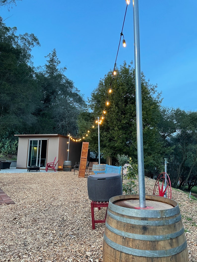 Wine Barrel Pole Lighting Etsy