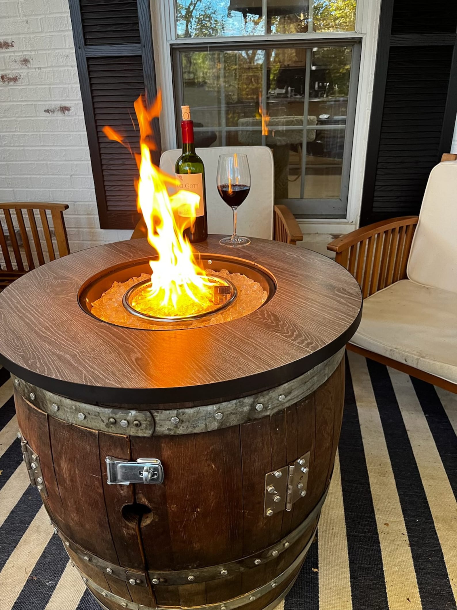 Wine Barrel Fire Pit Etsy
