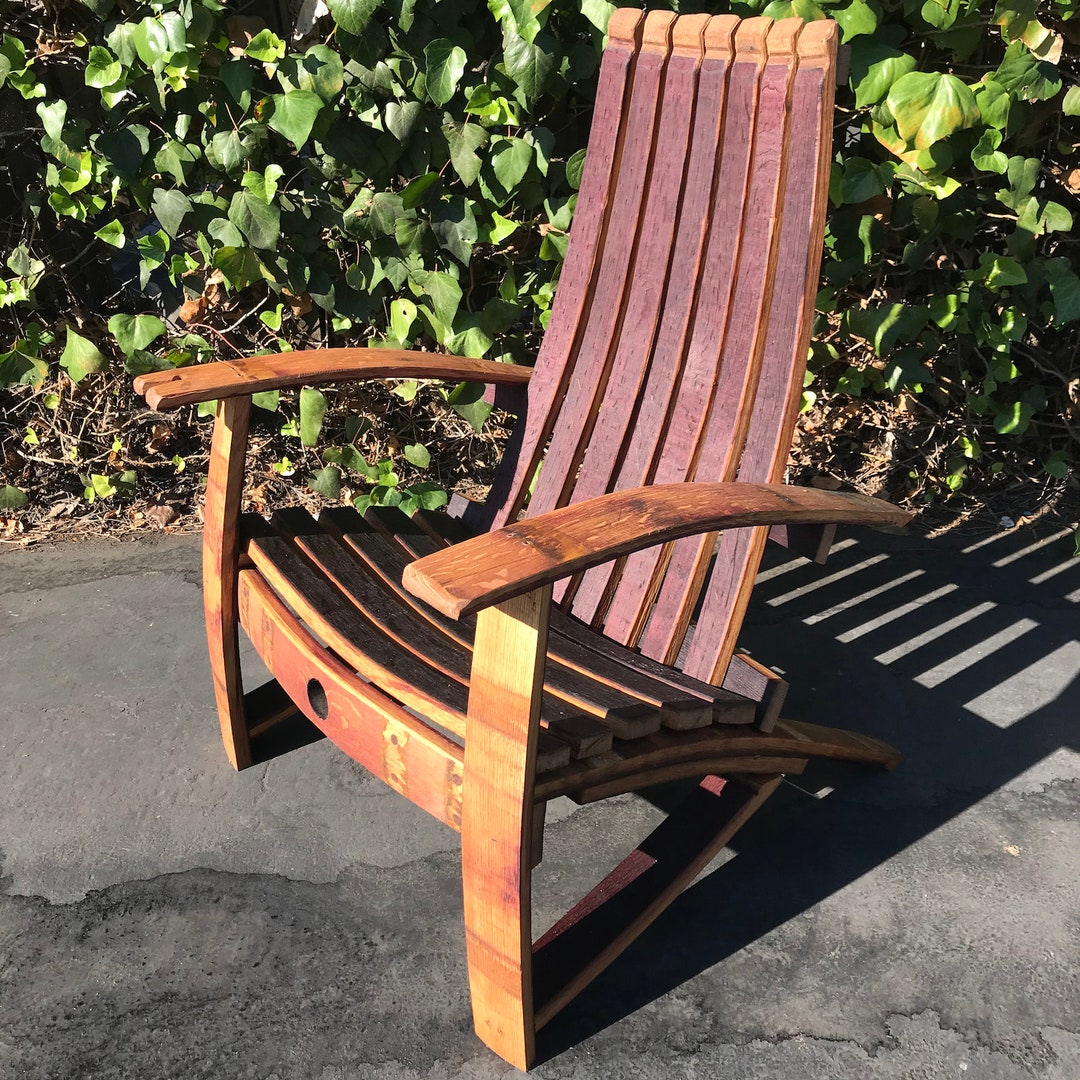 Wine Barrel Adirondack Chairs french Oak Etsy