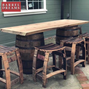 Whiskey Barrel Patio Table Set