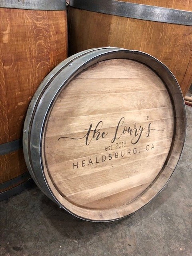 Custom Laser Engraved Wine Barrel Head Etsy