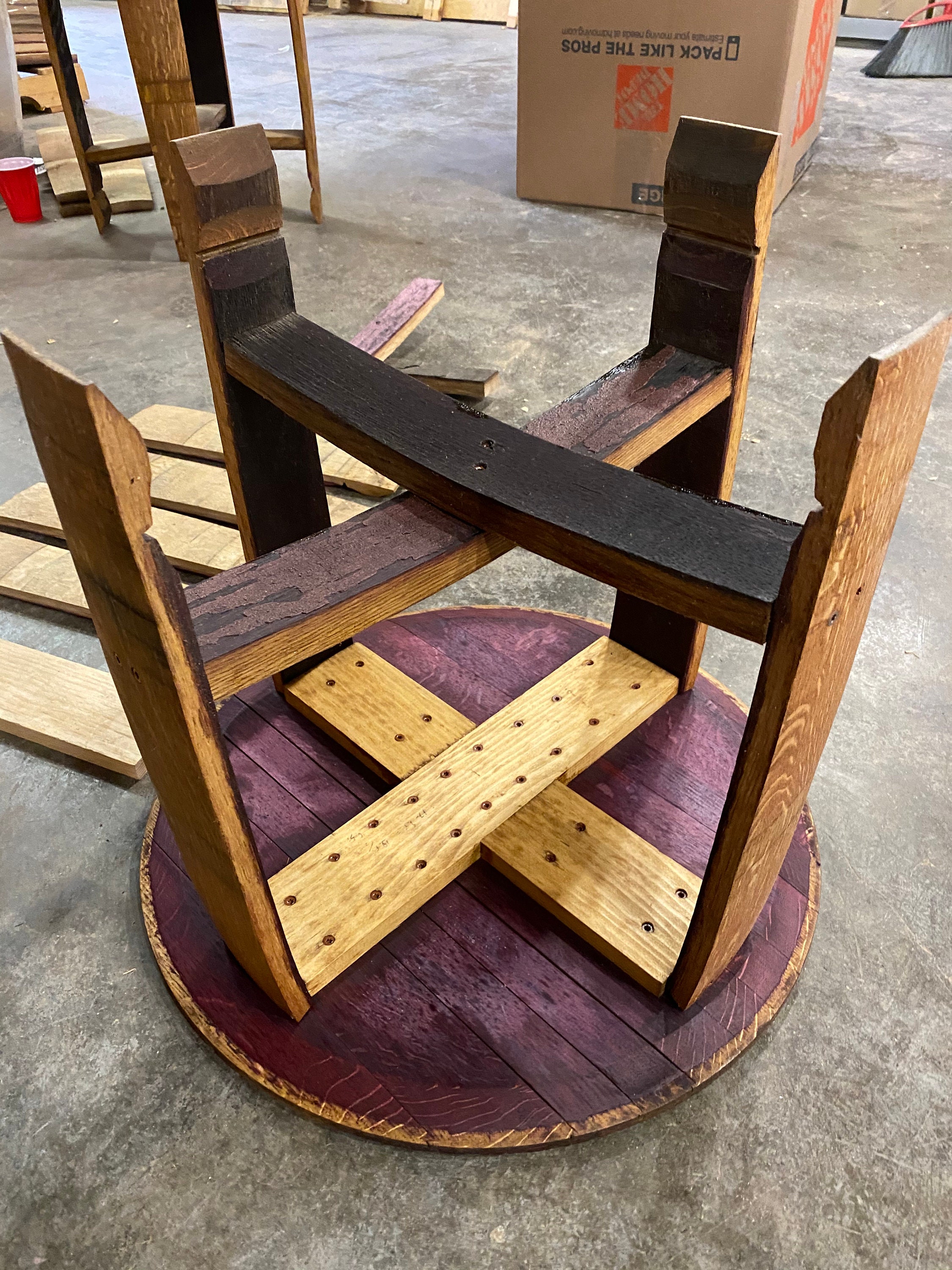 Wine Barrel Side Table Kit Etsy