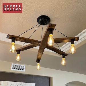 Wine Barrel Stave Chandelier