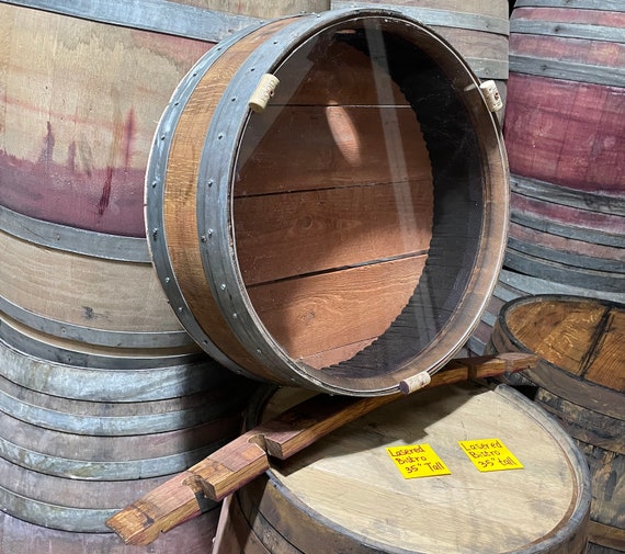 Wine Barrel Cork Collector With Wine Glass Holder Etsy