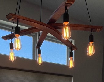 Wine Barrel Stave Chandelier