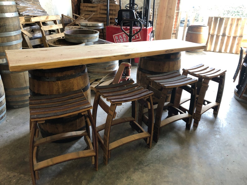 Whiskey Barrel Patio Table Set Etsy UK