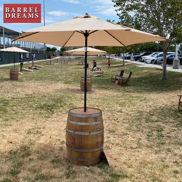 Umbrella Wine Barrel