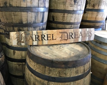 Custom Laser Engraved Wine Barrel Stave