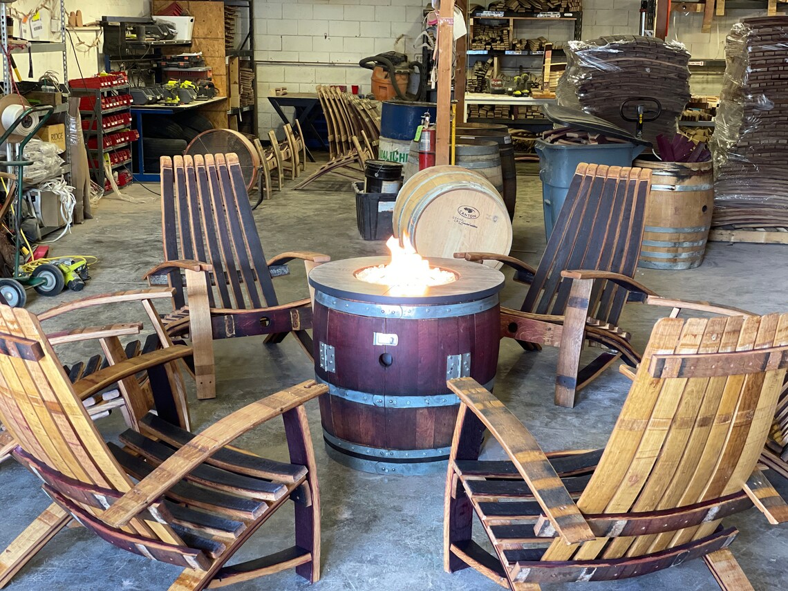 Wine Barrel Fire Pit Etsy