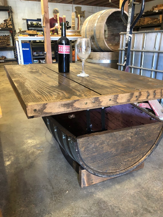 Wine Barrel Coffee Table With Lift Top Coffee Table Design Ideas