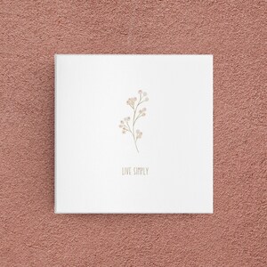 Live Simply Wall Art Print | Minimalist Watercolor Floral | Simple Decor | Digital Download
