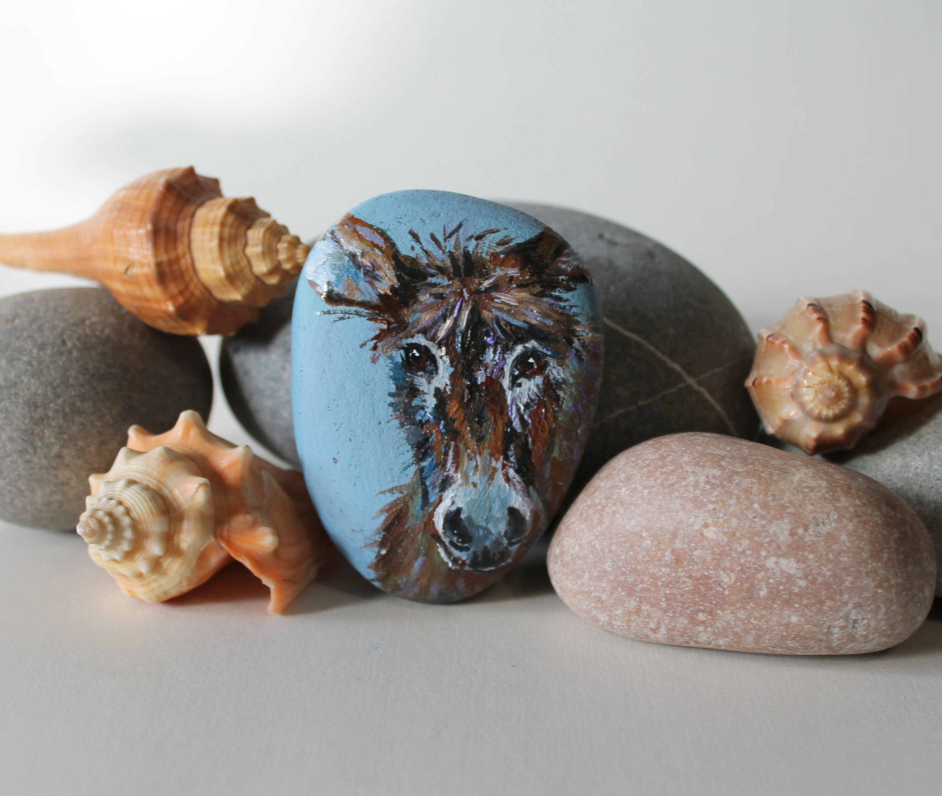 Painted rocks donkey Painting christmas donkey gifts Garden Etsy
