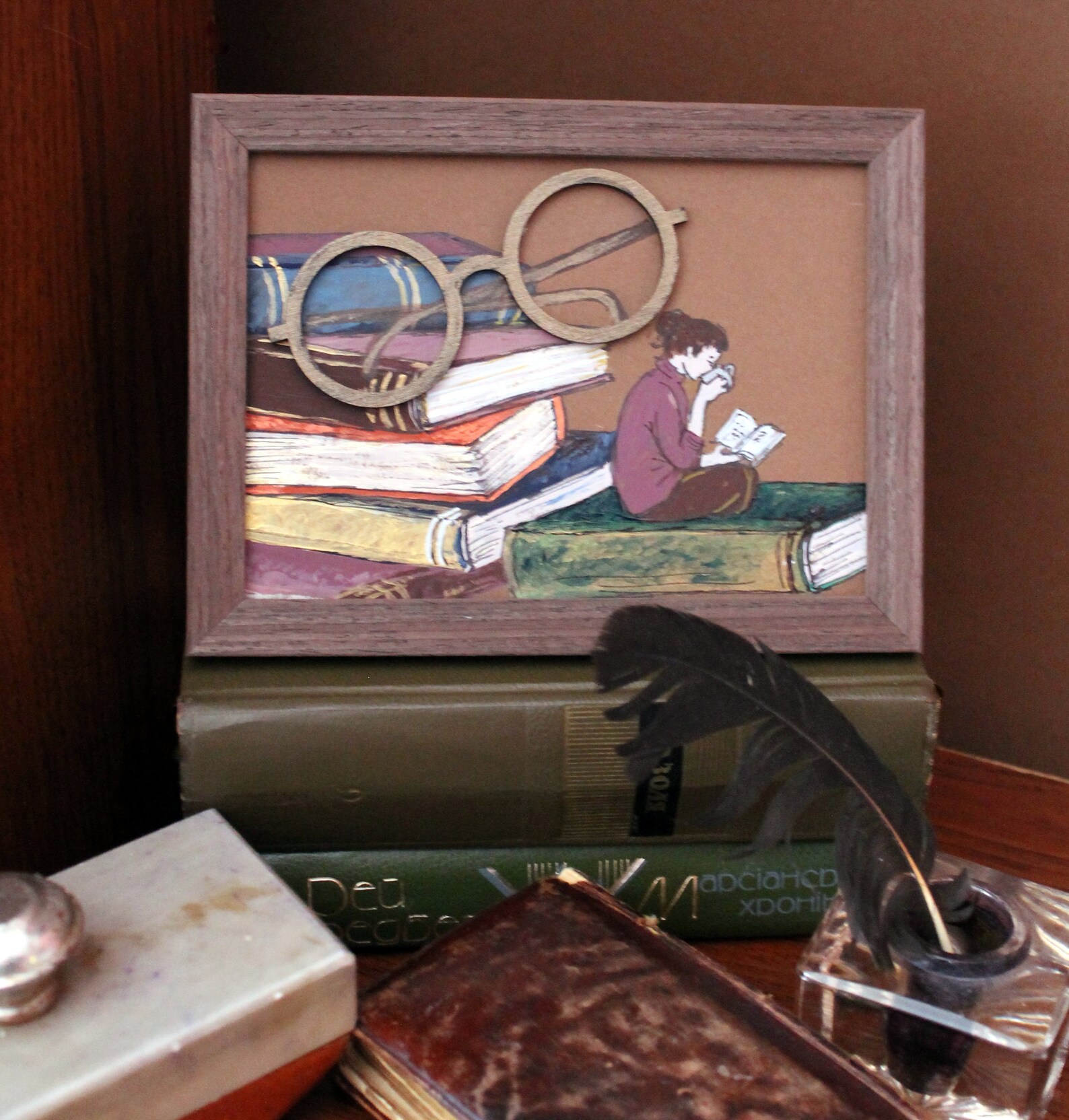 Dark academia room decor Bookshelf decorations modern Acrylic Etsy