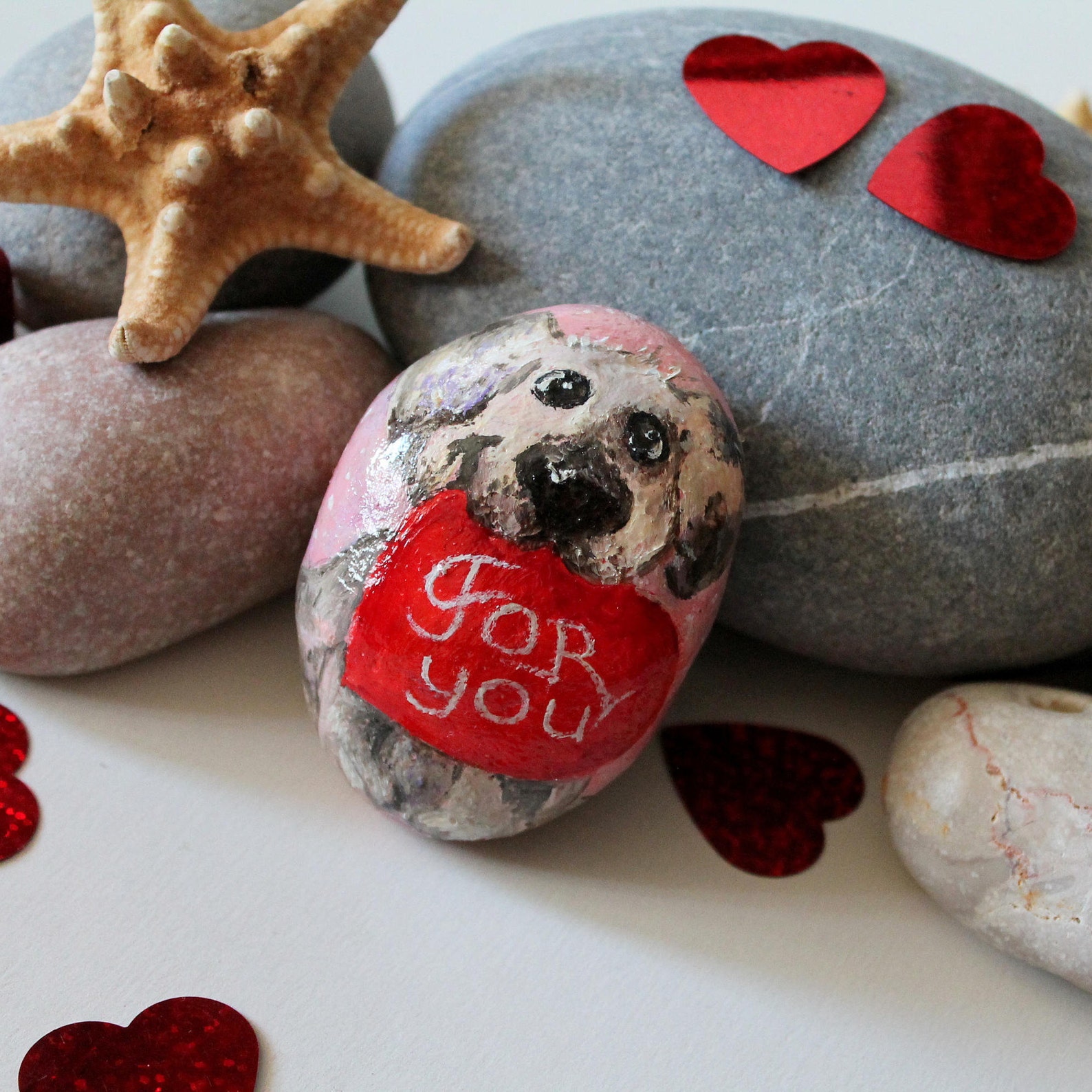 Painted Rocks Dog Lover Gift Garden Stones Pet Portrait Etsy