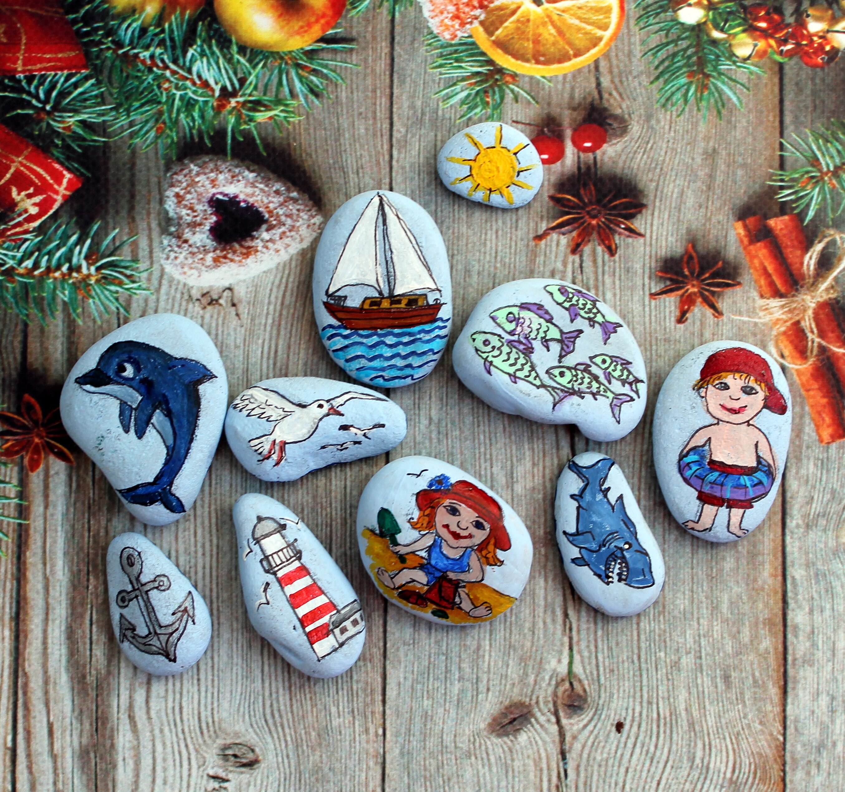 Beach Story Stones for Kids Painting Rocks Story Starters Sea Etsy
